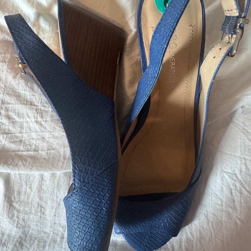 Bcbgeneration Blue Textured Slingback Sandals - image 2